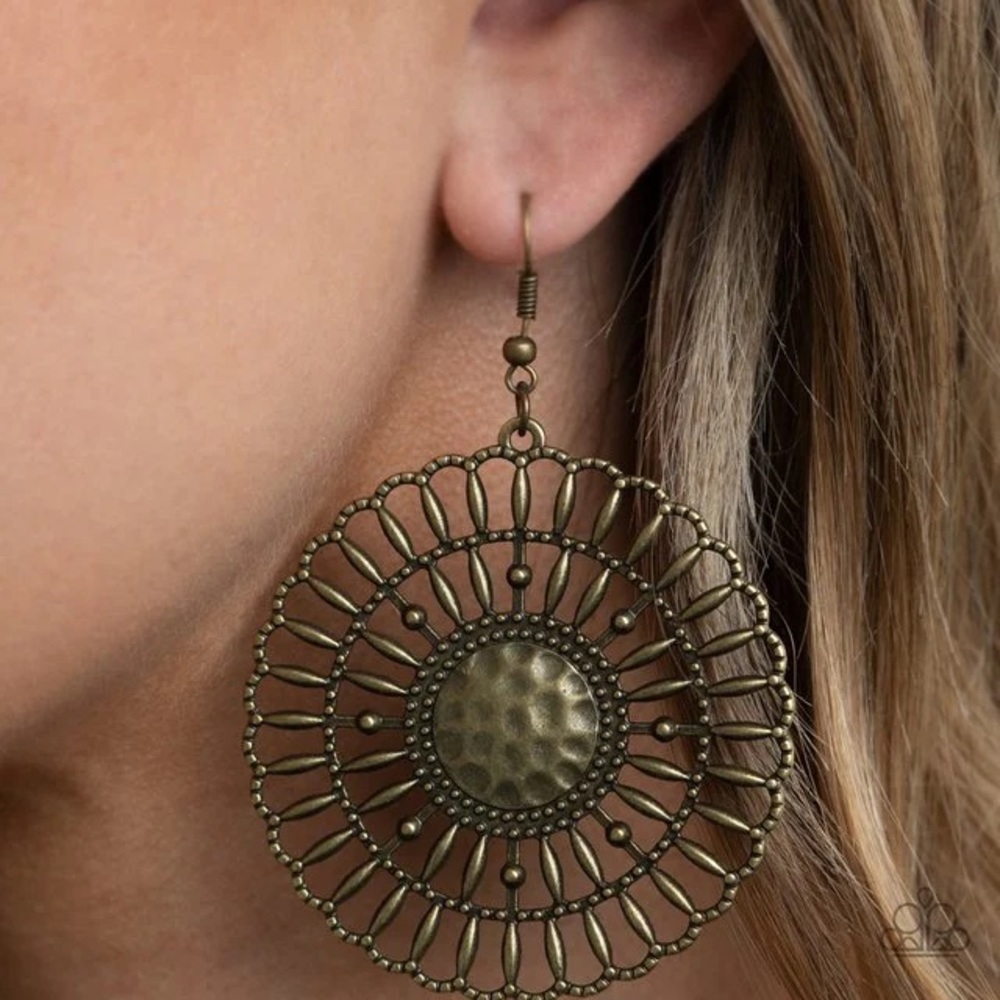 Rustic Groves - Brass Earrings - Paparazzi